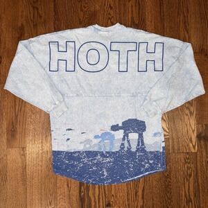 Disney Parks Star Wars Hoth Spirit Jersey AT AT Blue Stone Washed XS Long Sleeve